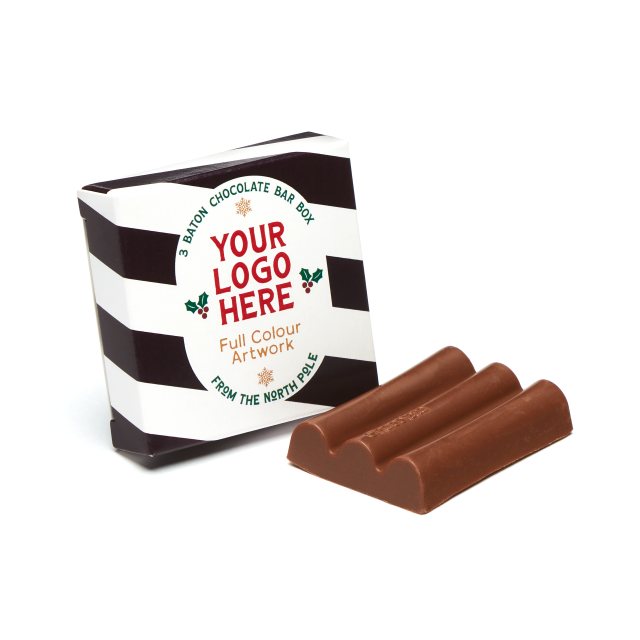 Winter Collection – Eco 3 Baton Bar Box – Milk Chocolate – 41% Cocoa